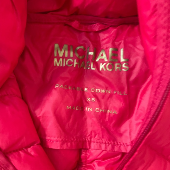 Michael kors Cherry red xs puffer packable jacket w gold by Michael kors - Picture 2 of 4